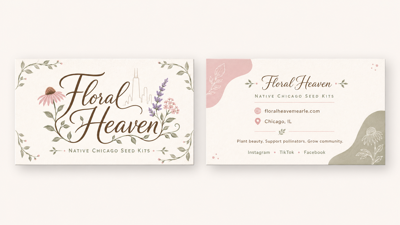 Business card placeholder for Floral Heaven